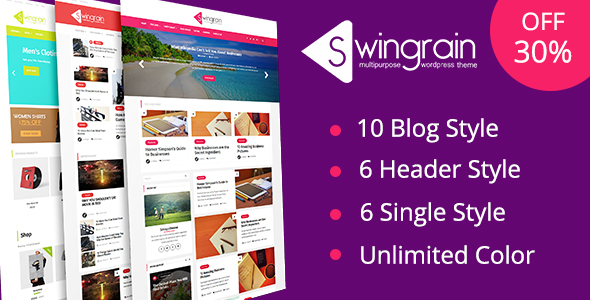Swingrain Preview Wordpress Theme - Rating, Reviews, Preview, Demo & Download