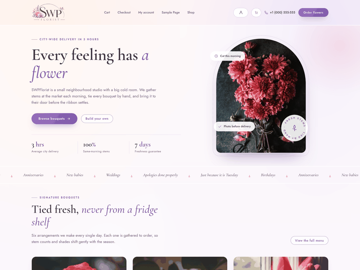SWP Florist Preview Wordpress Theme - Rating, Reviews, Preview, Demo & Download
