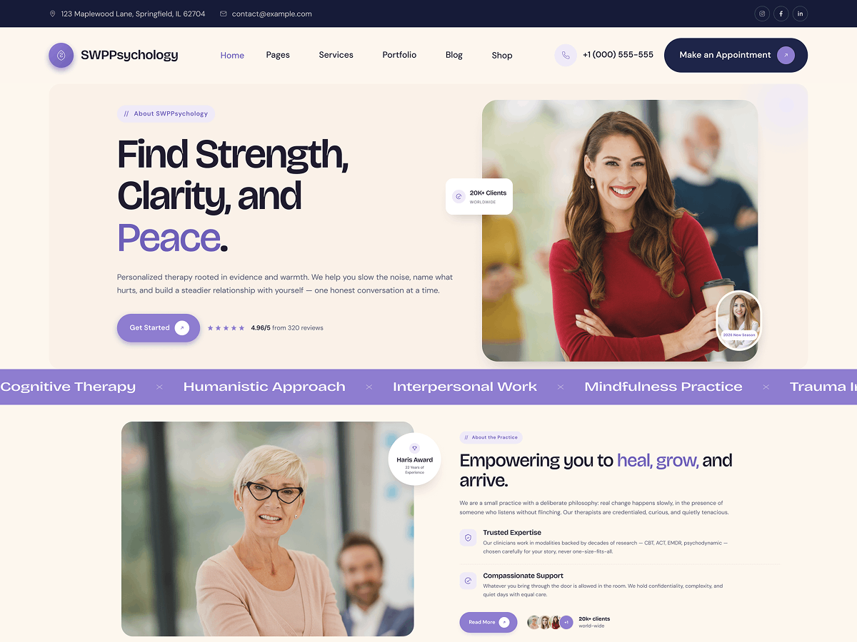 SWP Psychology Preview Wordpress Theme - Rating, Reviews, Preview, Demo & Download