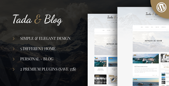 Tada Preview Wordpress Theme - Rating, Reviews, Preview, Demo & Download