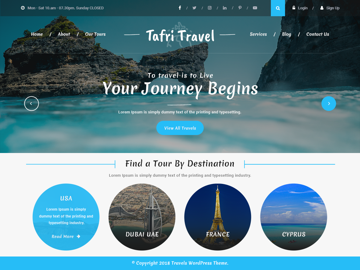 Tafri Travel Preview Wordpress Theme - Rating, Reviews, Preview, Demo & Download