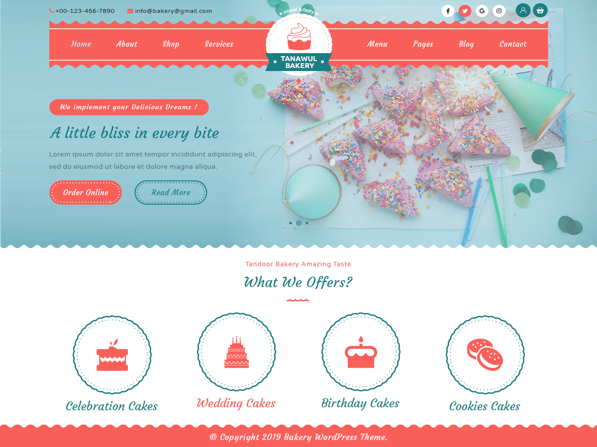 Tanawul Bakery Preview Wordpress Theme - Rating, Reviews, Preview, Demo & Download