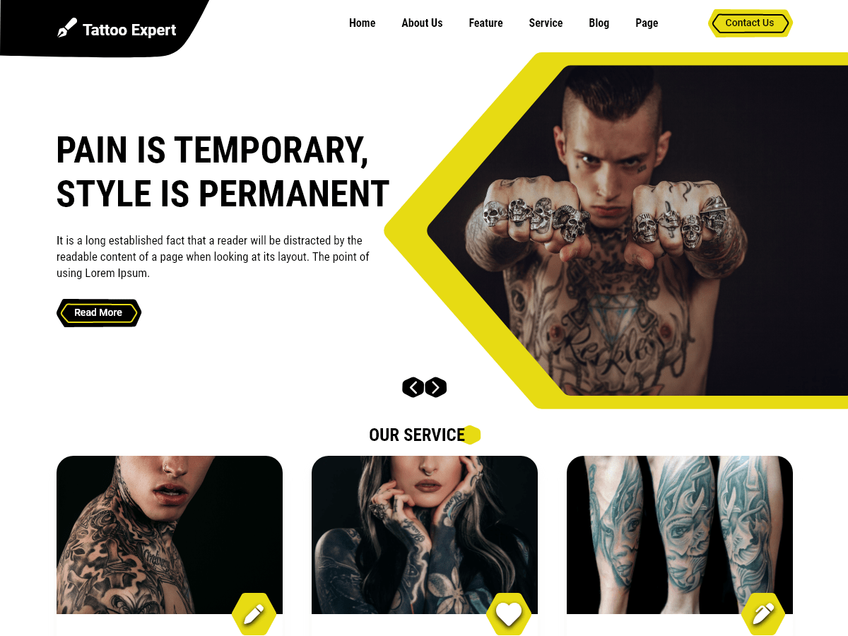 Tattoo Artist Preview Wordpress Theme - Rating, Reviews, Preview, Demo & Download