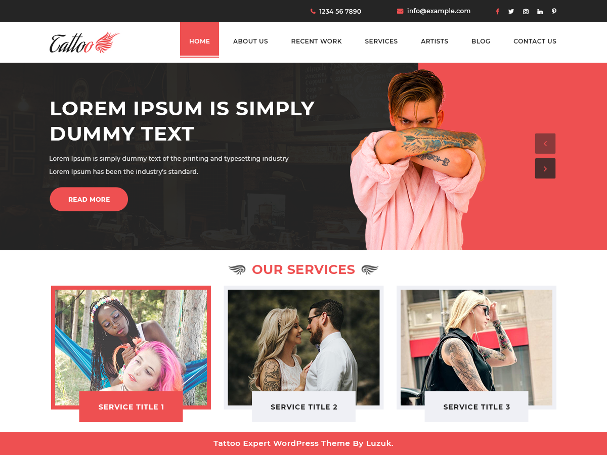 Tattoo Expert Preview Wordpress Theme - Rating, Reviews, Preview, Demo & Download