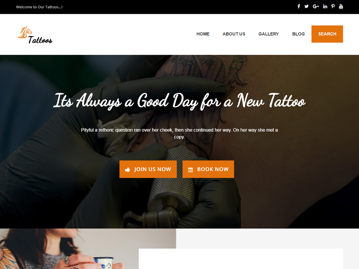 Tattoos Preview Wordpress Theme - Rating, Reviews, Preview, Demo & Download
