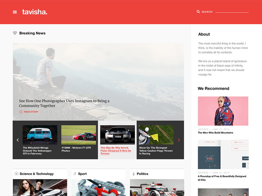 Tavisha Preview Wordpress Theme - Rating, Reviews, Preview, Demo & Download