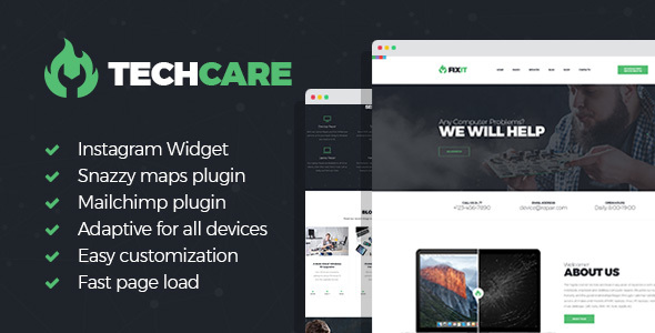 TechCare Preview Wordpress Theme - Rating, Reviews, Preview, Demo & Download