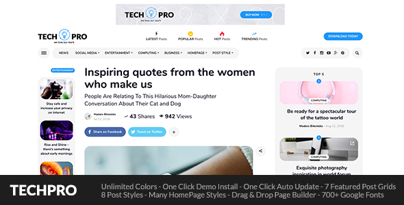 TechPro Preview Wordpress Theme - Rating, Reviews, Preview, Demo & Download