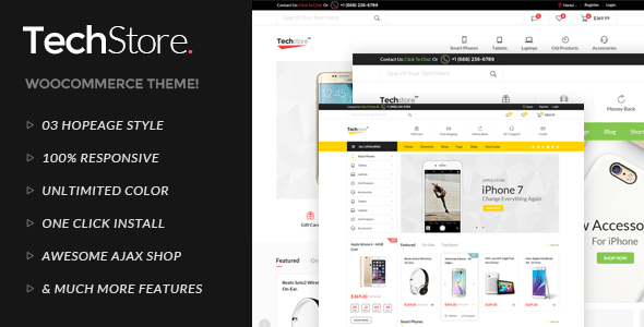 Techstore Electronics Preview Wordpress Theme - Rating, Reviews, Preview, Demo & Download