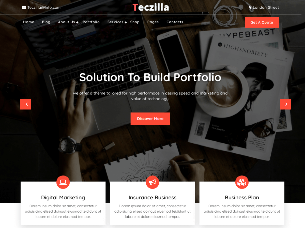 Teczilla Portfolio Preview Wordpress Theme - Rating, Reviews, Preview, Demo & Download
