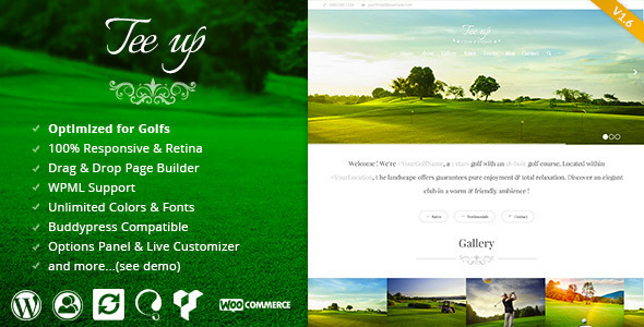Tee Up Preview Wordpress Theme - Rating, Reviews, Preview, Demo & Download