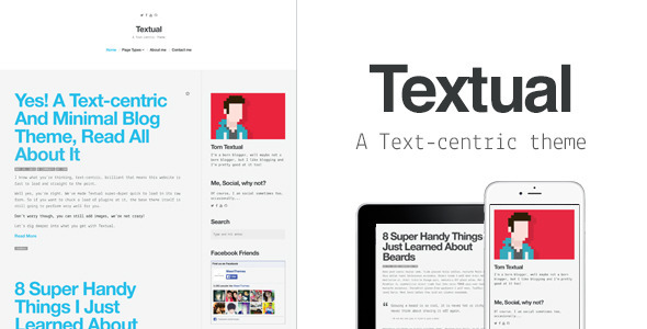 Textual Preview Wordpress Theme - Rating, Reviews, Preview, Demo & Download