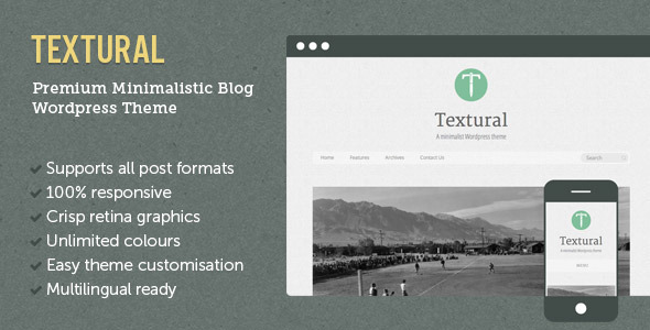 Textural Wordpress Preview Wordpress Theme - Rating, Reviews, Preview, Demo & Download