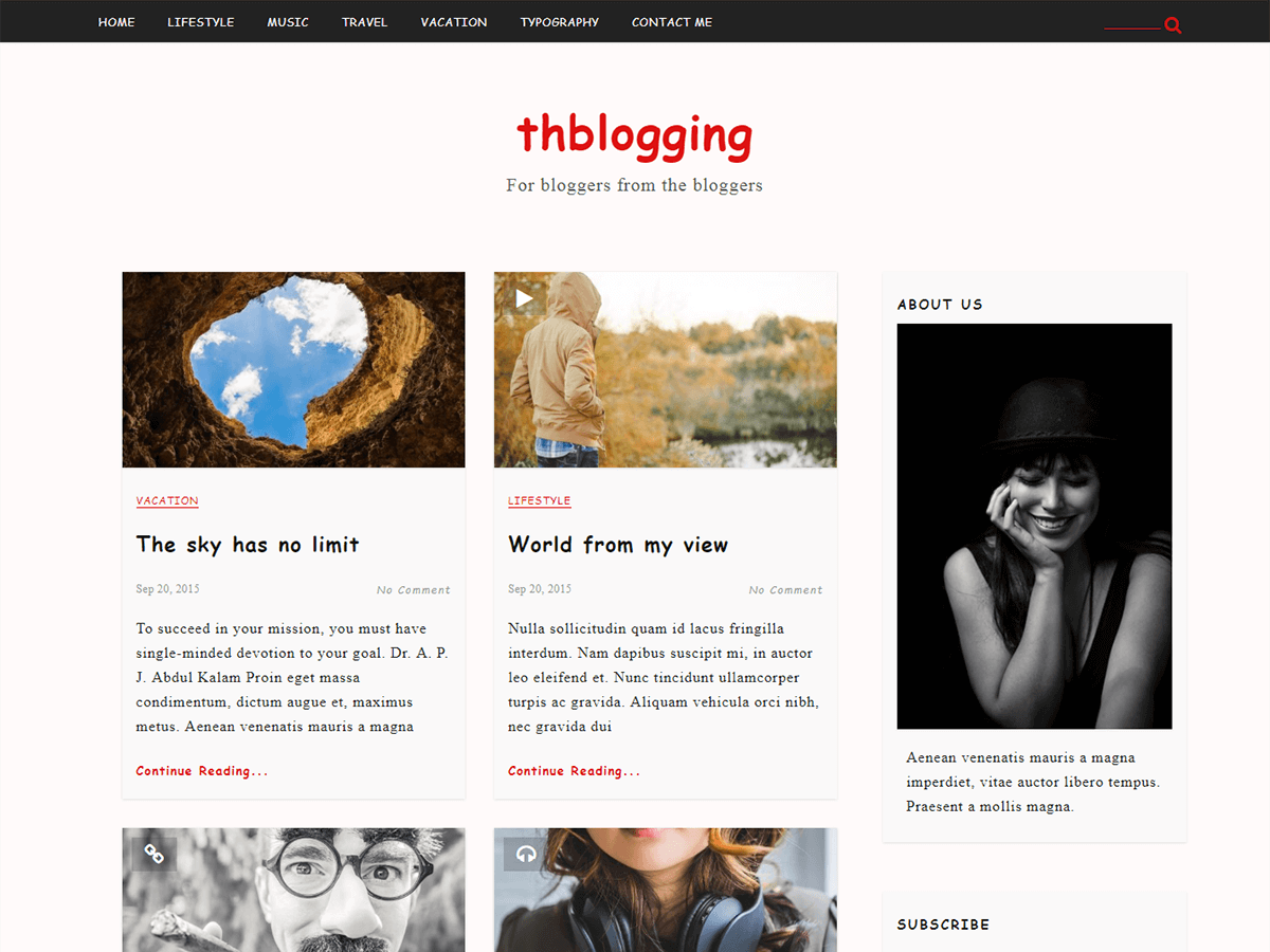 TH Blogging Preview Wordpress Theme - Rating, Reviews, Preview, Demo & Download