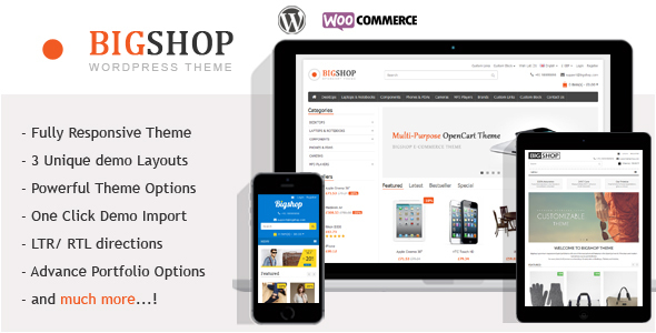 The Bigshop Preview Wordpress Theme - Rating, Reviews, Preview, Demo & Download