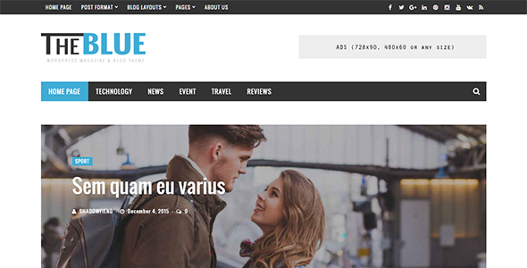 The Blue Preview Wordpress Theme - Rating, Reviews, Preview, Demo & Download