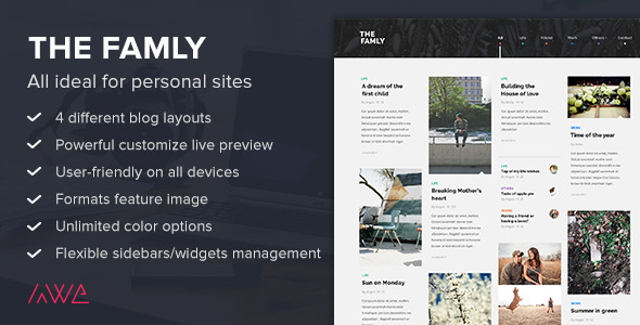 The Famly Preview Wordpress Theme - Rating, Reviews, Preview, Demo & Download