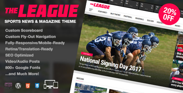 The League Preview Wordpress Theme - Rating, Reviews, Preview, Demo & Download