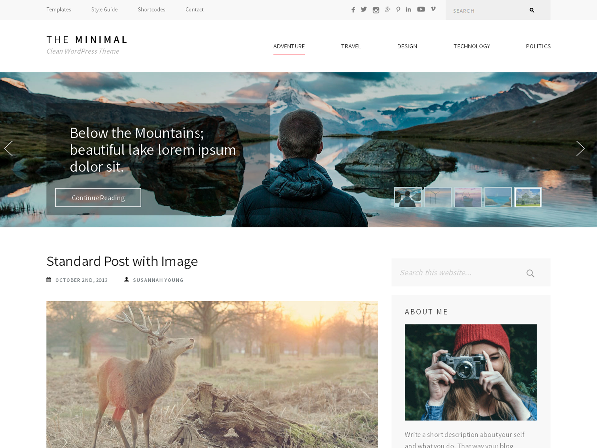 The Minimal Preview Wordpress Theme - Rating, Reviews, Preview, Demo & Download