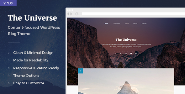 The Universe Preview Wordpress Theme - Rating, Reviews, Preview, Demo & Download