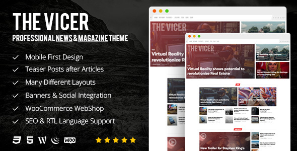 The Vicer Preview Wordpress Theme - Rating, Reviews, Preview, Demo & Download