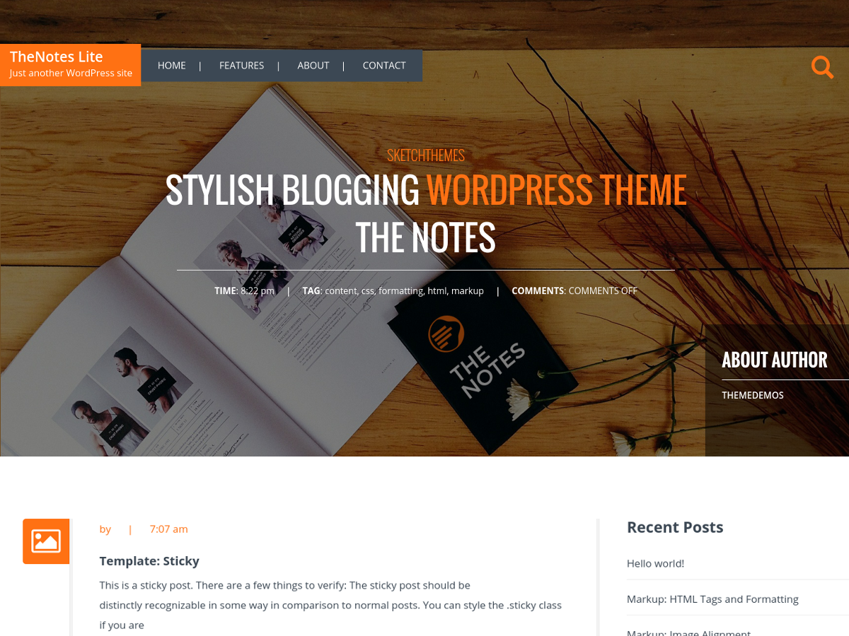 TheNotes Lite Preview Wordpress Theme - Rating, Reviews, Preview, Demo & Download