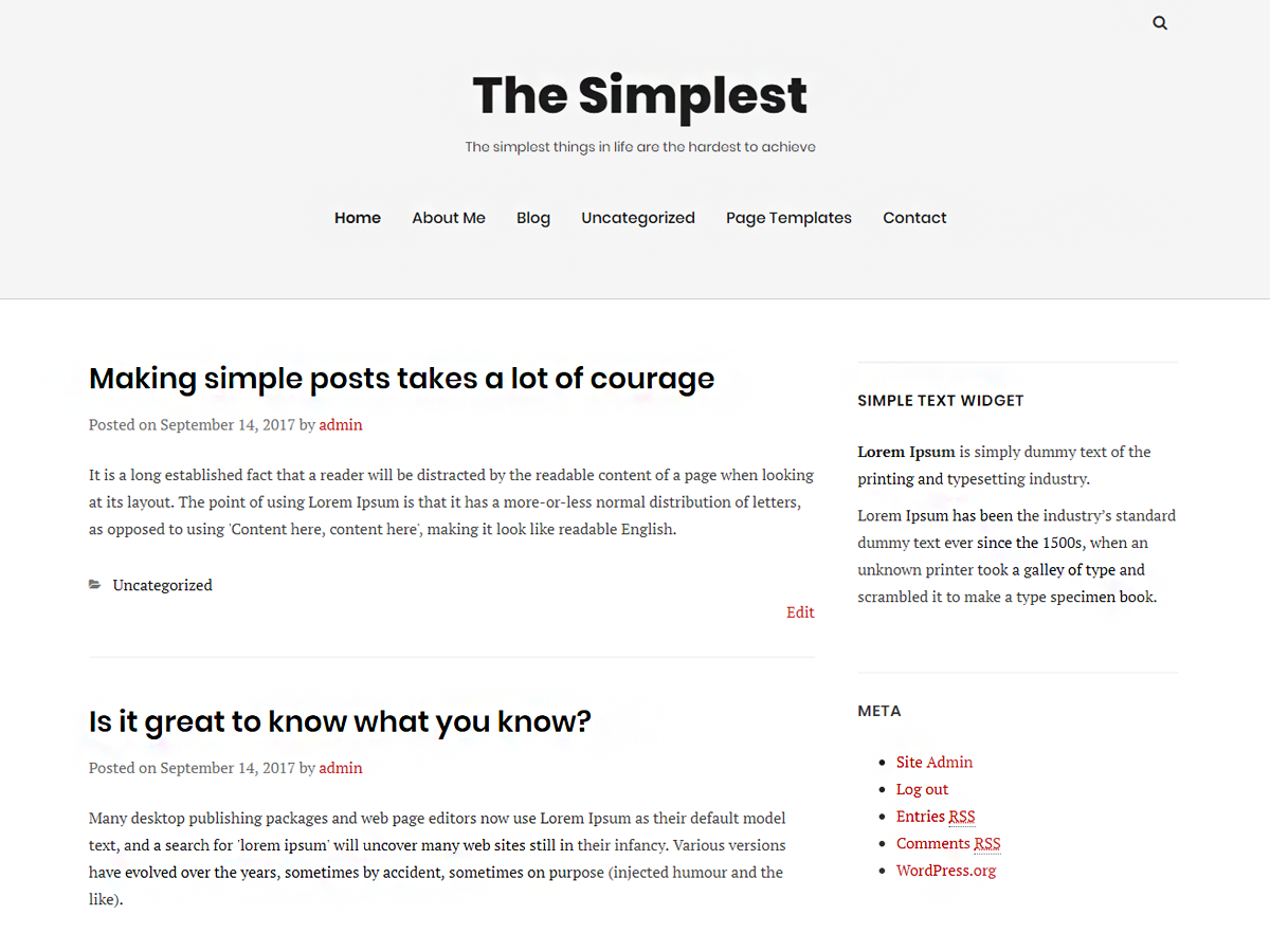 TheSimplest Preview Wordpress Theme - Rating, Reviews, Preview, Demo & Download