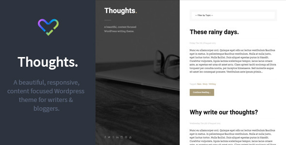 Thoughts Preview Wordpress Theme - Rating, Reviews, Preview, Demo & Download