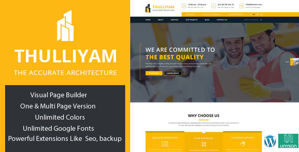 Thulliyam Architecture Preview Wordpress Theme - Rating, Reviews, Preview, Demo & Download
