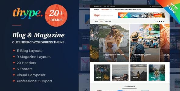Thype Preview Wordpress Theme - Rating, Reviews, Preview, Demo & Download