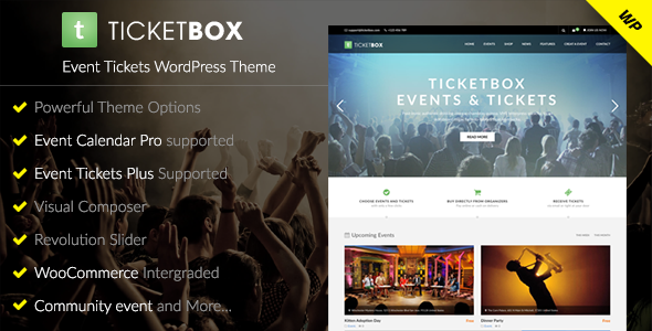 TicketBox Preview Wordpress Theme - Rating, Reviews, Preview, Demo & Download
