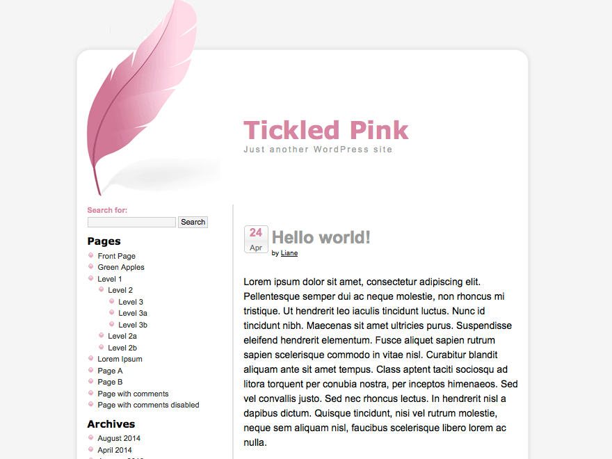 Tickled Pink Preview Wordpress Theme - Rating, Reviews, Preview, Demo & Download