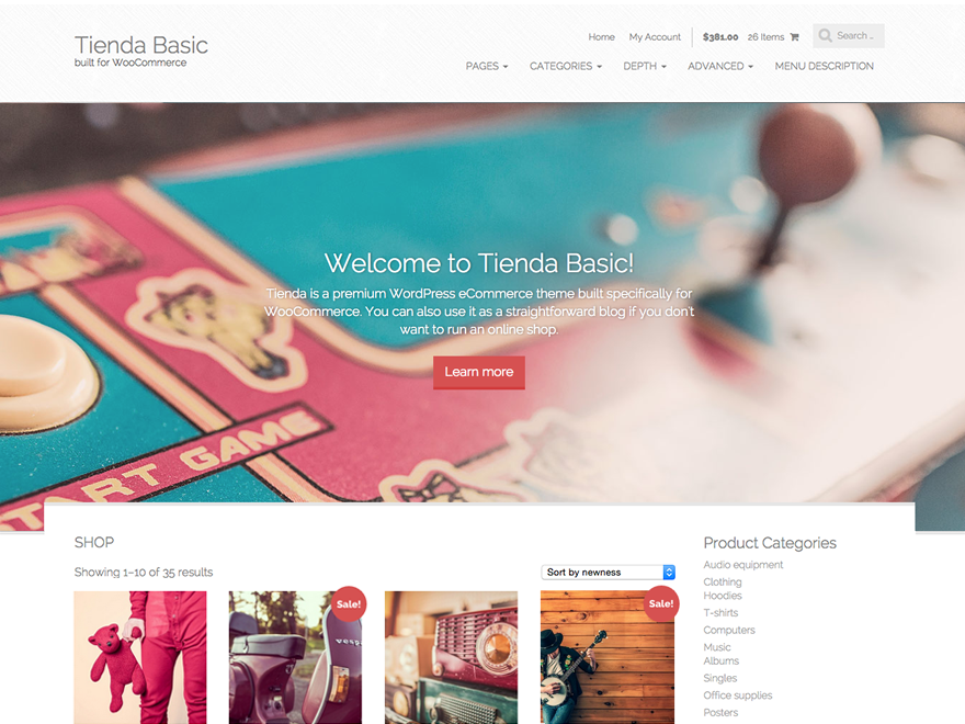 Tienda Basic Preview Wordpress Theme - Rating, Reviews, Preview, Demo & Download