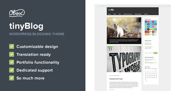 TinyBlog Preview Wordpress Theme - Rating, Reviews, Preview, Demo & Download