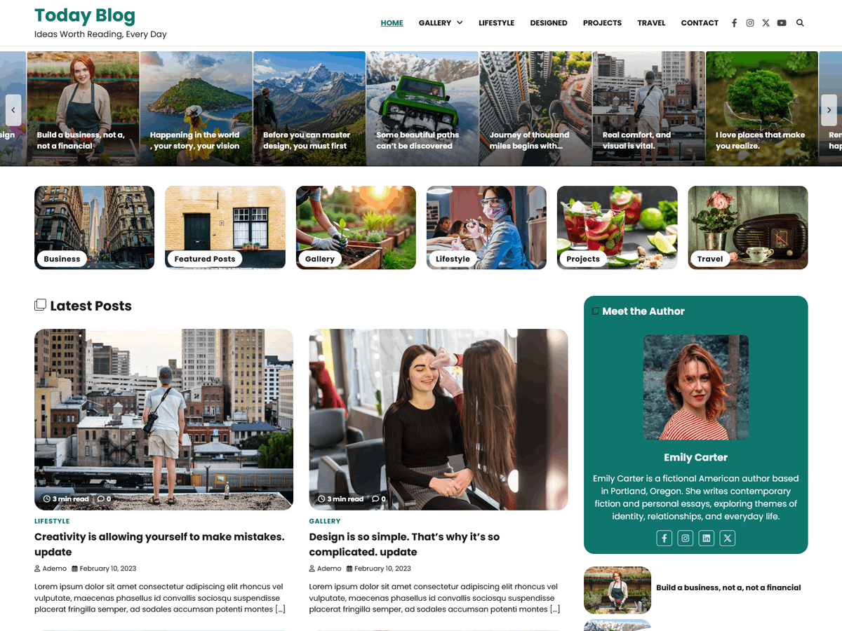Today Blog Preview Wordpress Theme - Rating, Reviews, Preview, Demo & Download