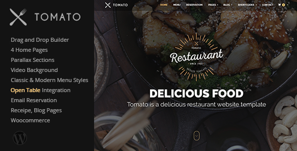 Tomato Restaurant Preview Wordpress Theme - Rating, Reviews, Preview, Demo & Download