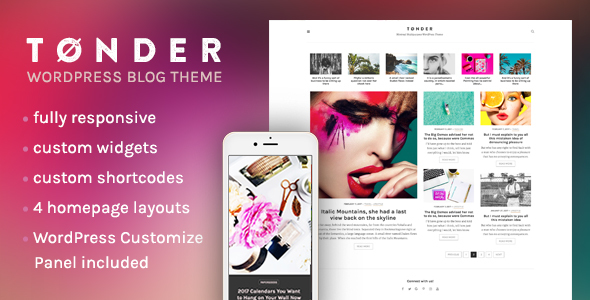 Tonder Preview Wordpress Theme - Rating, Reviews, Preview, Demo & Download