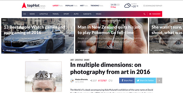 TopHot Preview Wordpress Theme - Rating, Reviews, Preview, Demo & Download