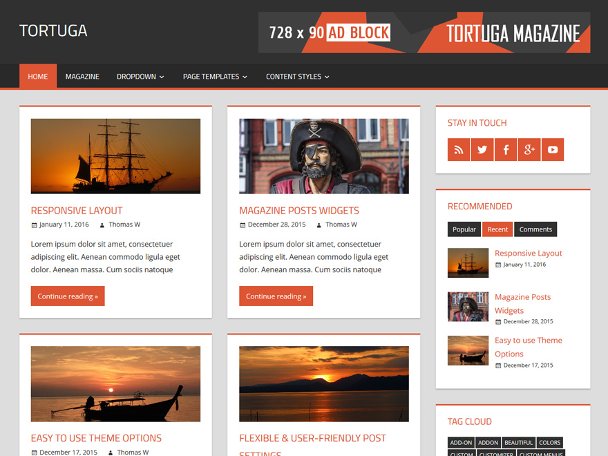 Tortuga Preview Wordpress Theme - Rating, Reviews, Preview, Demo & Download