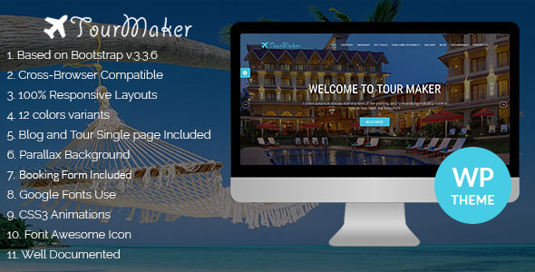 Tour Maker Preview Wordpress Theme - Rating, Reviews, Preview, Demo & Download