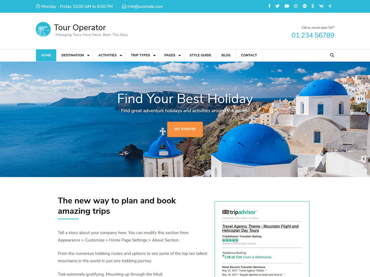 Tour Operator Preview Wordpress Theme - Rating, Reviews, Preview, Demo & Download