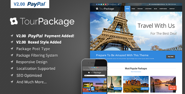 Tour Package Preview Wordpress Theme - Rating, Reviews, Preview, Demo & Download