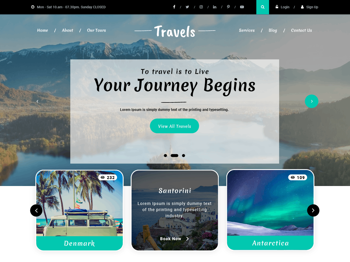 Tour Traveler Preview Wordpress Theme - Rating, Reviews, Preview, Demo & Download