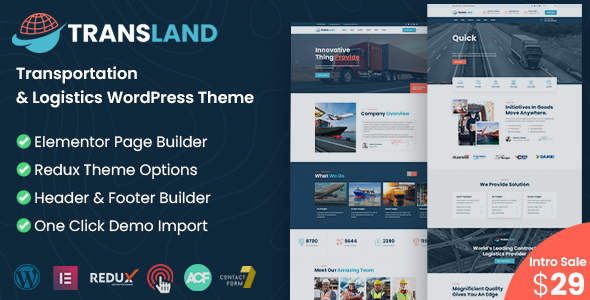Transland Preview Wordpress Theme - Rating, Reviews, Preview, Demo & Download