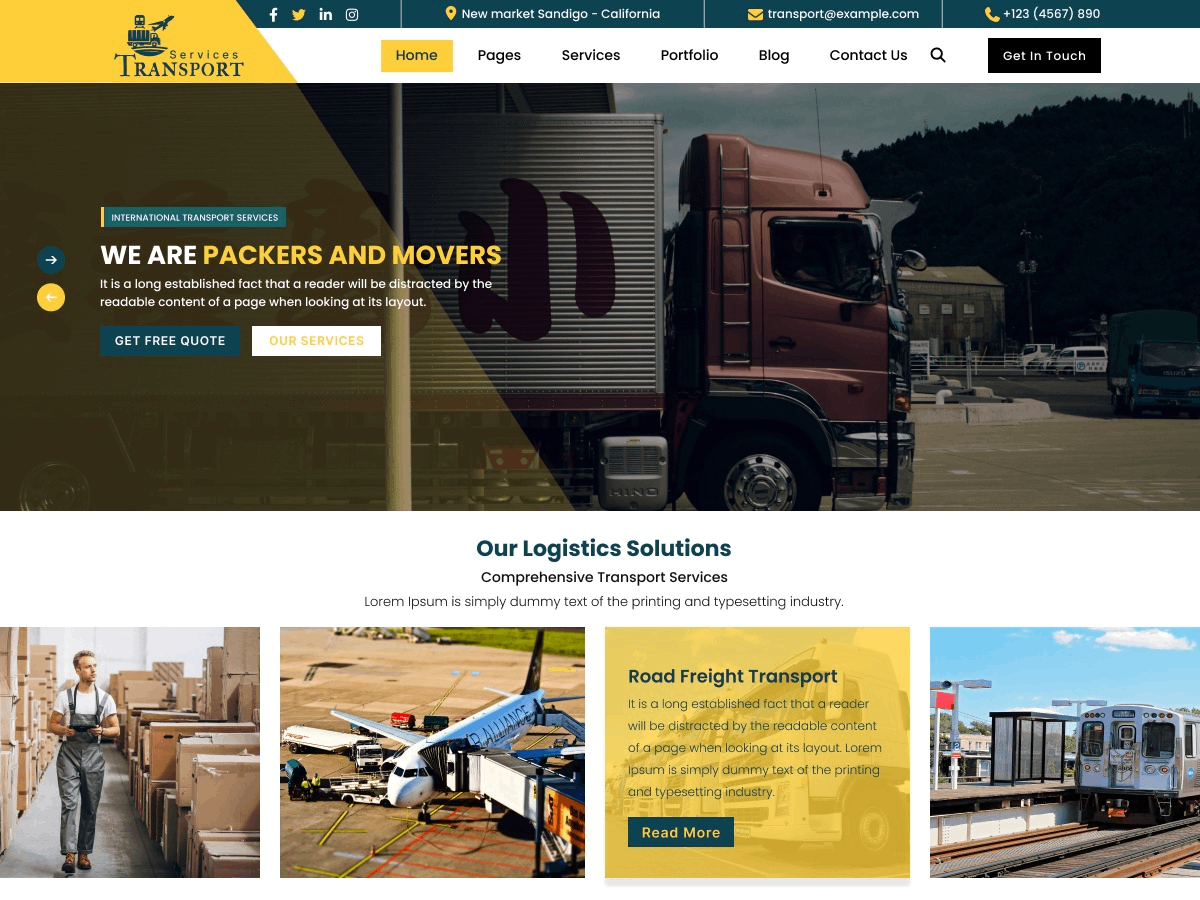 Transport Carrier Preview Wordpress Theme - Rating, Reviews, Preview, Demo & Download