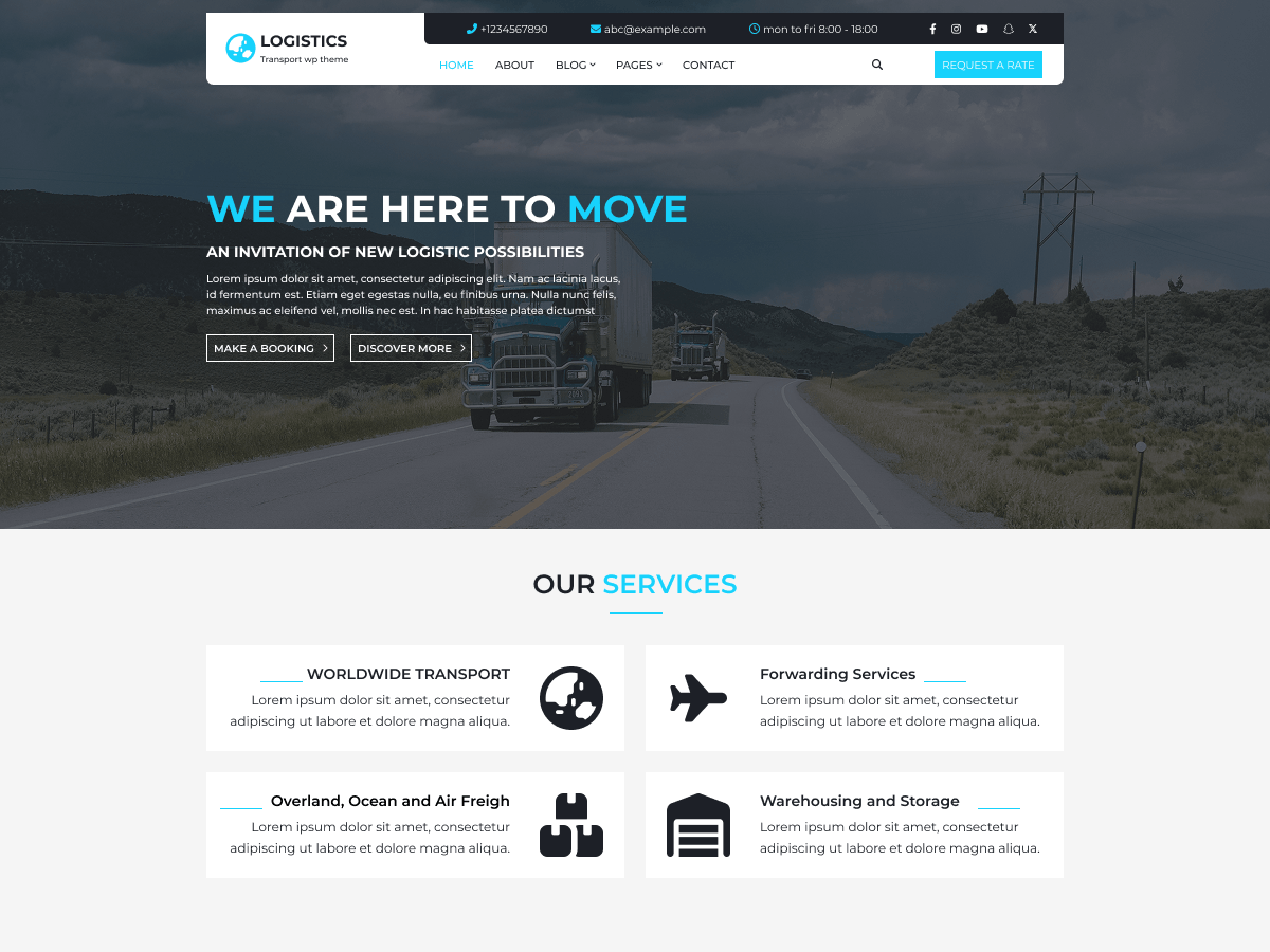 Transport Freight Preview Wordpress Theme - Rating, Reviews, Preview, Demo & Download