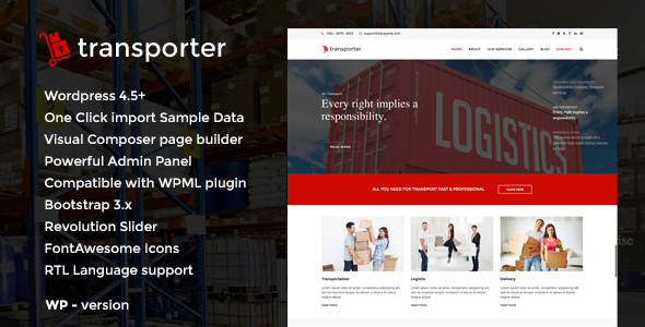 Transporter Preview Wordpress Theme - Rating, Reviews, Preview, Demo & Download