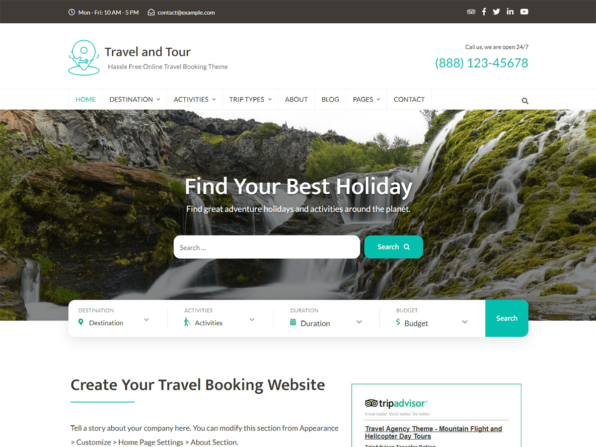 Travel And Preview Wordpress Theme - Rating, Reviews, Preview, Demo & Download
