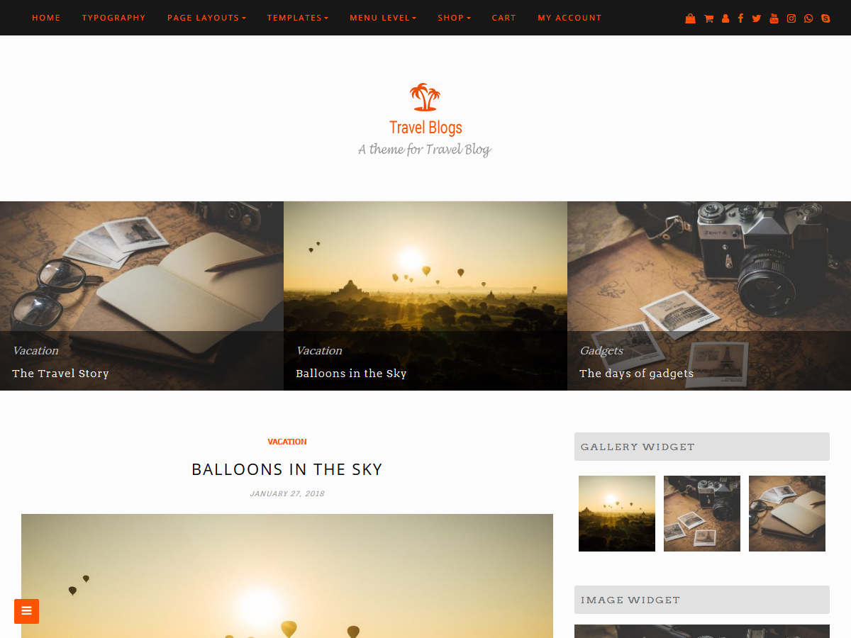 Travel Blogs Preview Wordpress Theme - Rating, Reviews, Preview, Demo & Download