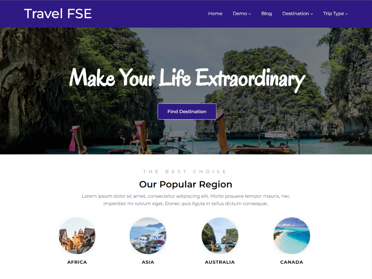 Travel FSE Preview Wordpress Theme - Rating, Reviews, Preview, Demo & Download